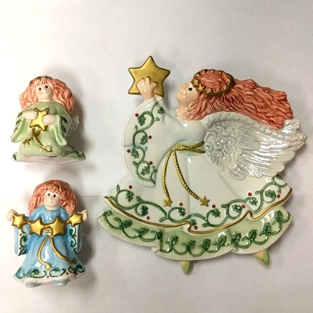 Fitz And Floyd "Moonbeams" Angels & Plate